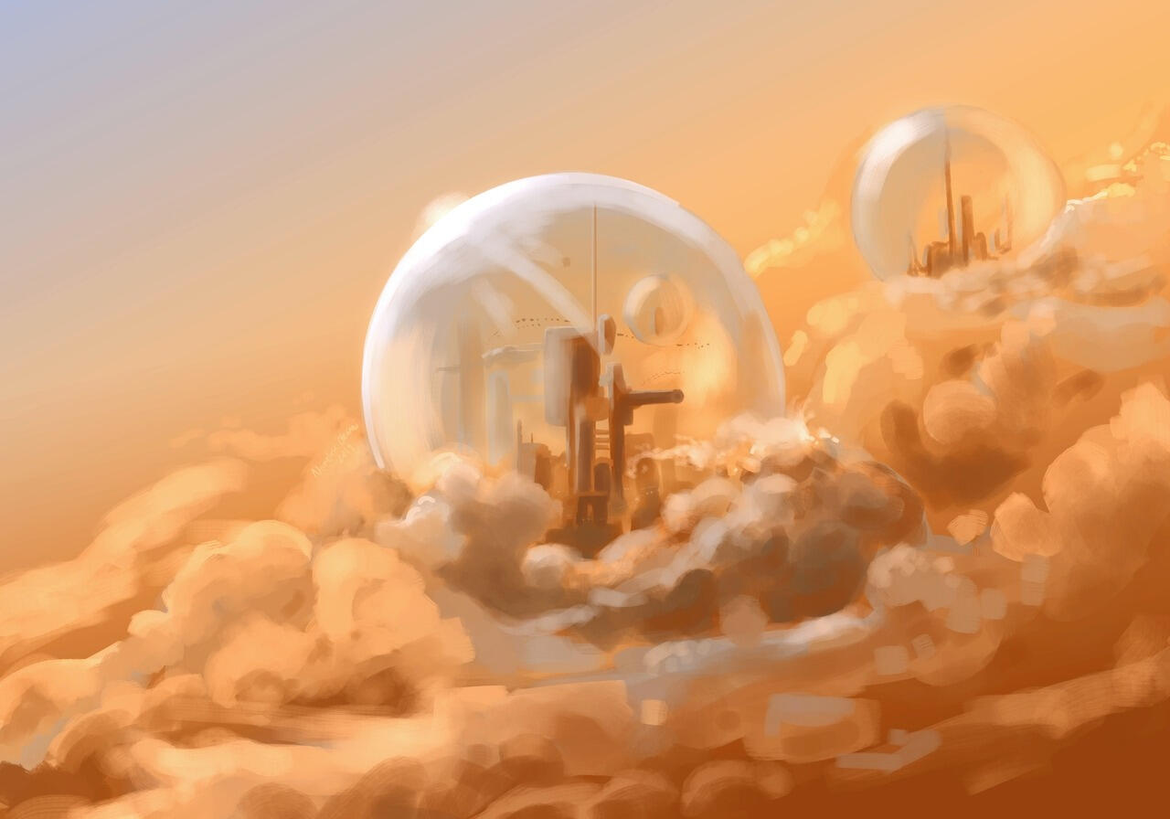 Gas Giant Cities: World Building Concept Art